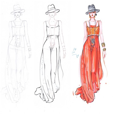 服装手绘 马克笔绘画步骤详解